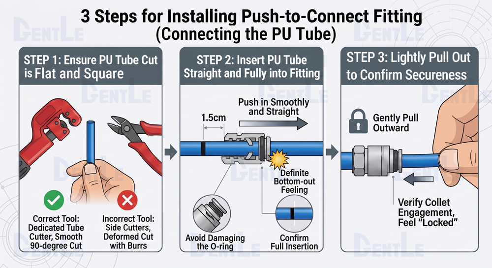 3 Steps for Installing Push-to-Connect Fitting