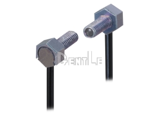 M4 nut-type through-beam fiber optic unit with built-in lens